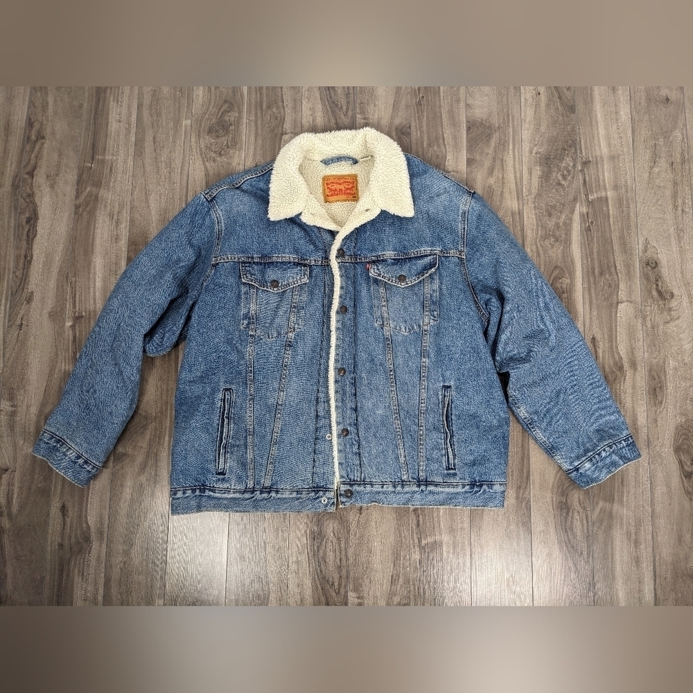 Levi's Retro Sherpa Jean Jacket Snap Size 3XL